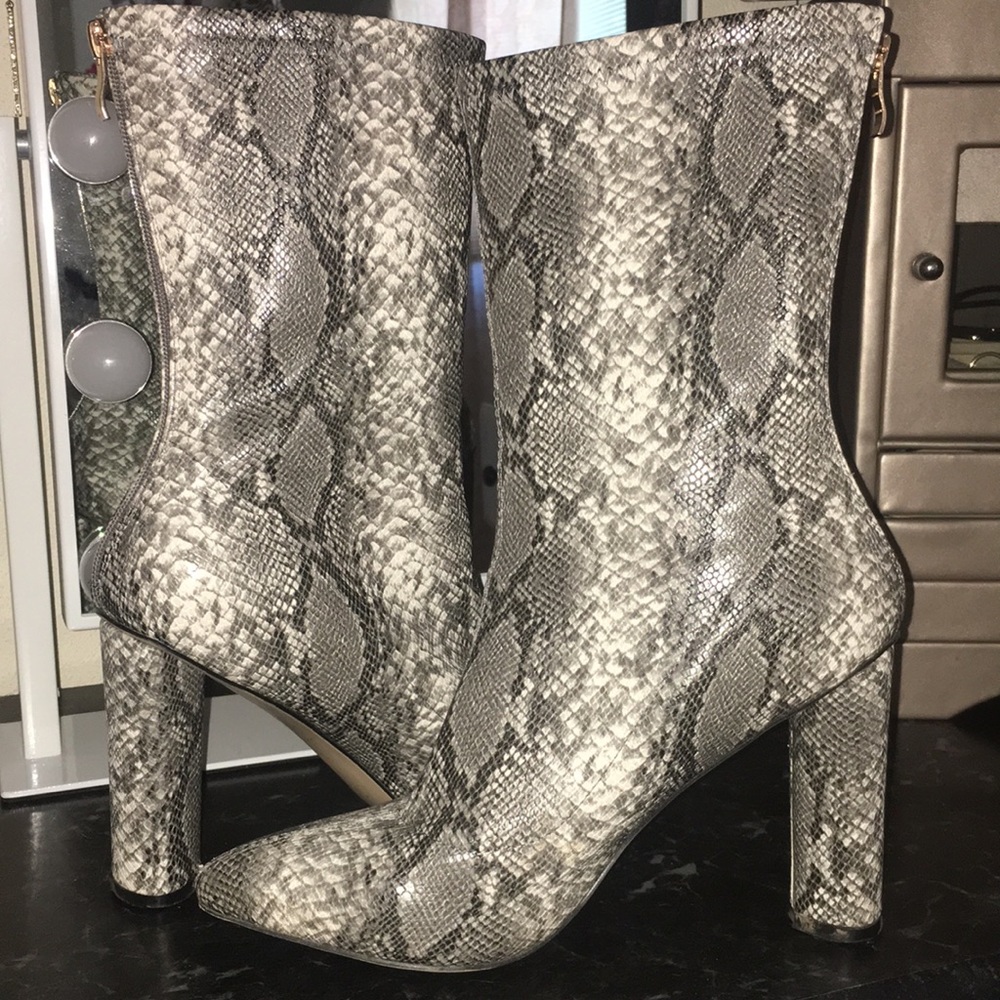 Snake skin sock boots 🐍